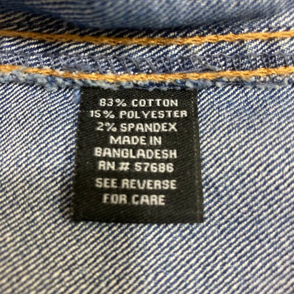 Floral embroidered Jean jacket vest, ladies medium button front frayed denim - Picture 6 of 8